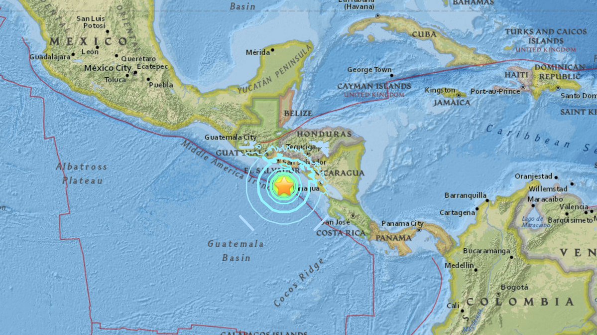 Orta Amerika'da 7.0 şiddetinde deprem: Tsunami alarmı verildi