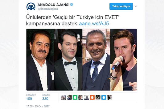 Anadolu Ajansı halkın parasıyla 'Başkanlık' propagandasından vazgeçmiyor!