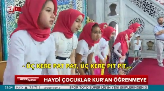 VİDEO | Utanmaları, sıkılmaları, engelleri yok: 4 yaşındaki çocuklar Kuran kurslarında ve 'haber'lerde...