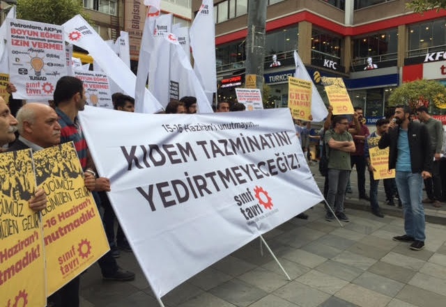 İşçiler, 15-16 Haziran'ın yıldönümünde kıdem tazminatının gaspına karşı eylemdeydi