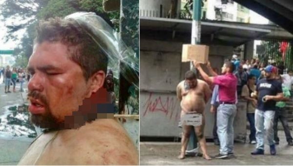 Venezuela’da sağcılar sokak ortasında bir kişiyi linç etti