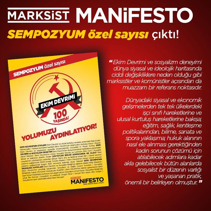 Marksist Manifesto'nun özel sayısı çıktı