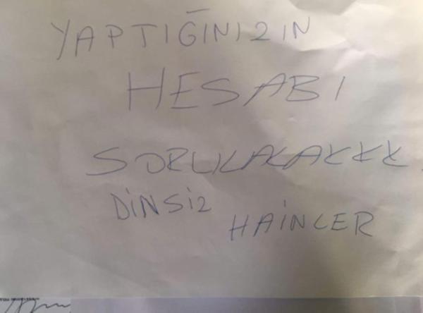 CHP ilçe binasına tehdit yazısı