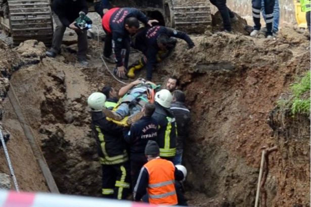 Göçük altında kalan taşeron işçisi ağır yaralandı