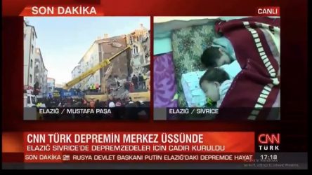 CNN Türk deprem bölgesi yayını: İnsanlar çadır aldıkları için mutlu!