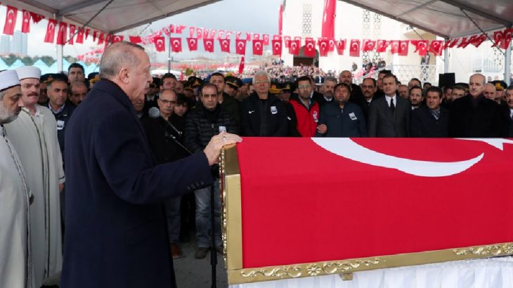 Erdoğan cenazede konuştu: Bu topraklar şehit kanlarıyla yoğrulmazsa arazi olur