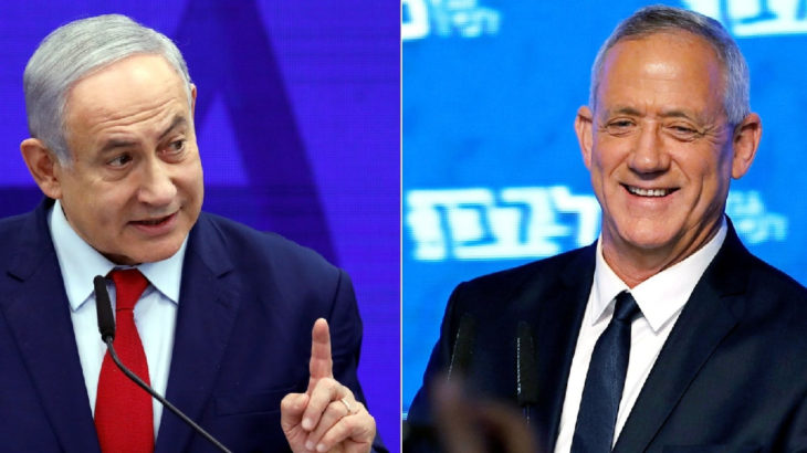 İsrail'de Netanyahu ve Gantz el sıkıştı