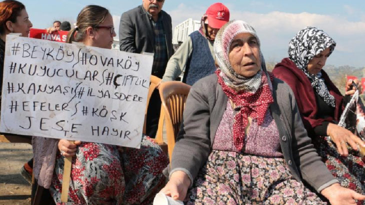 Aydın'da direnen köylülerden 'yıldırma' cezalarına karşı basın açıklaması