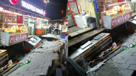 Ortaköy'de sokakta çökme: Tüm dükkanlar boşaltılıyor
