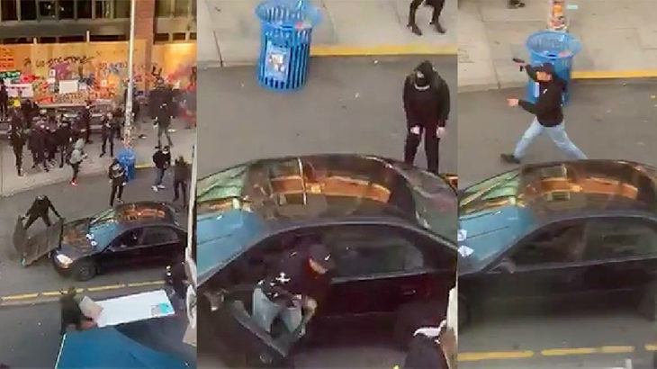 VİDEO | Floyd protestocularının arasına arabayla dalıp ateş açtı