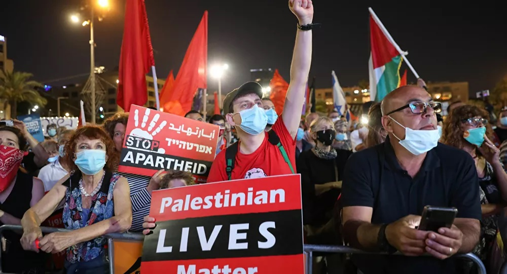 Tel Aviv’de İsrail’in ‘ilhak planı’ protesto edildi