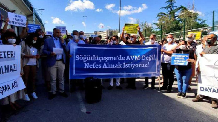 Kadıköylüler'den Söğütlüçeşme'de AVM projesine karşı eylem