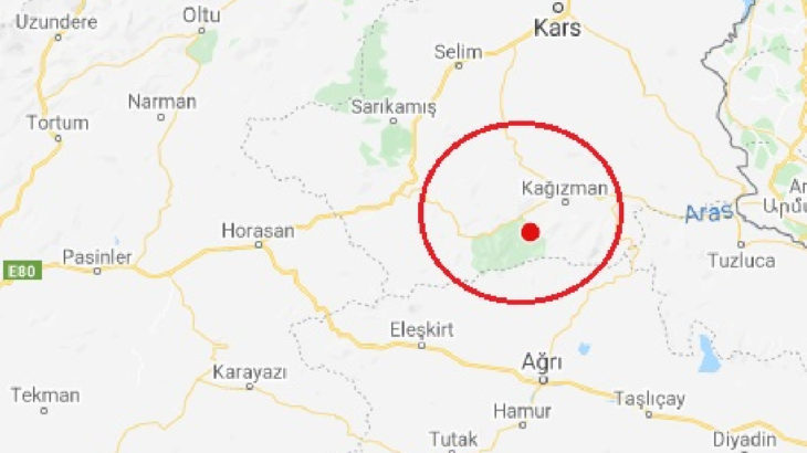 Kars Kağızman'da 4.1 büyüklüğünde deprem