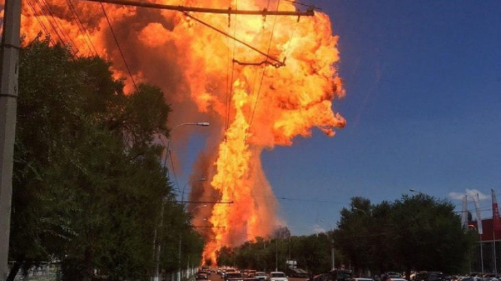 Rusya'da akaryakıt istasyonunda patlama