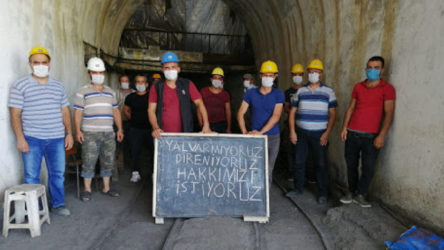 13 aydır maaşlarını alamayan maden işçileri greve başladı