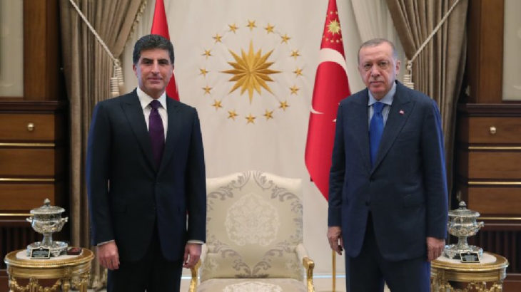 Saray'da Erdoğan-Barzani görüşmesi