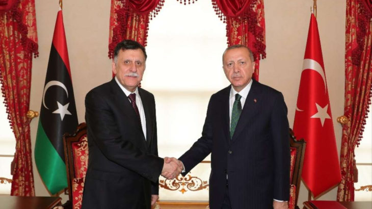 Erdoğan, Libya UMH Başbakanı Serrac ile görüşüyor