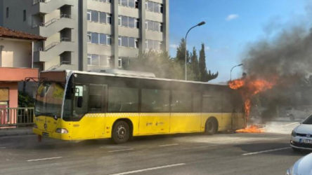 Bostancı'da İETT otobüsünde yangın!