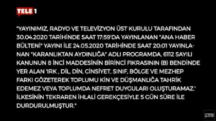 Sansür devrede: TELE1 ekranları karartıldı