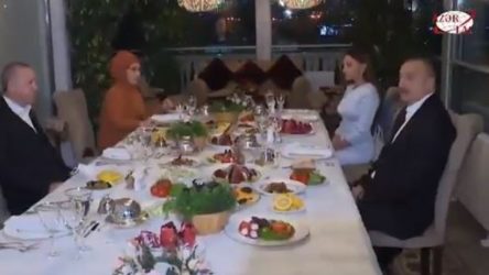Erdoğan ve Aliyev akşam yemeğinde buluştu