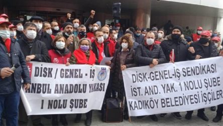 Belediye işçilerinden Kartal'da eylem