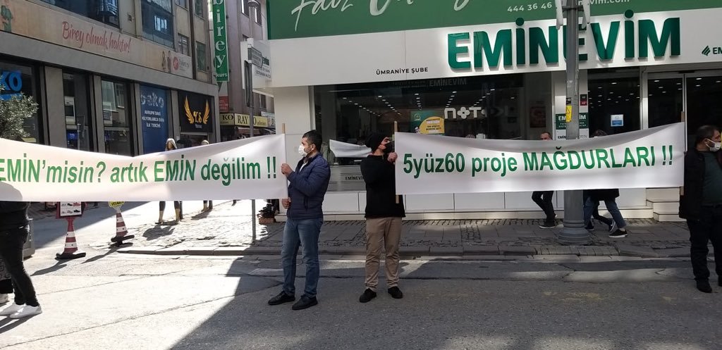 Eminevim'den konut ya da arsa alarak mağdur olan yurttaşlar eylem yaptı