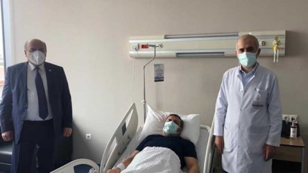 AKP'li vekilden hastanede koronavirüs tedavisi gören müftüye 'geçmiş olsun' ziyareti!