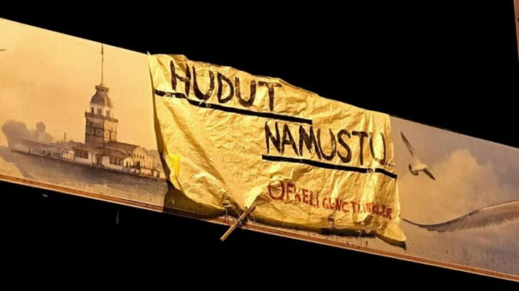 'Hudut namustur' pankartı asan 6 kişi gözaltına alındı