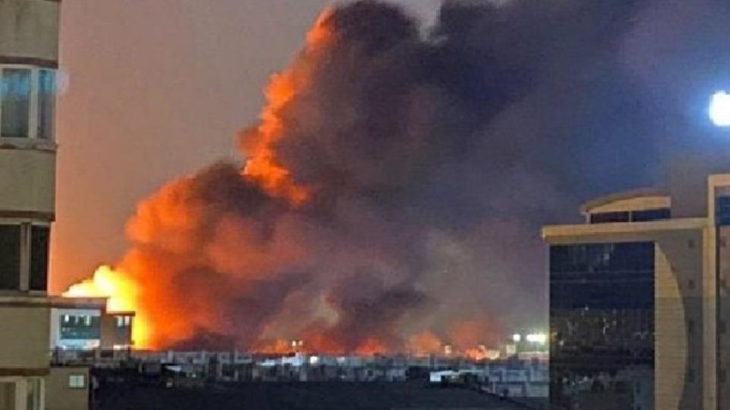 İkitelli Çevre Sanayi Sitesi'nde büyük yangın