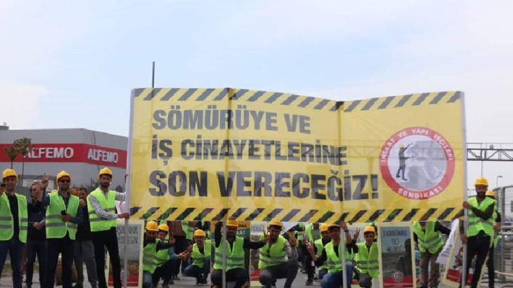 İzmir Şehir Hastanesi şantiyesinde haklarını alamayan İYİ-SEN üyesi işçiler greve başladı