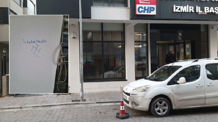 CHP binasına 'gamalı haç'la ırkçı yazı