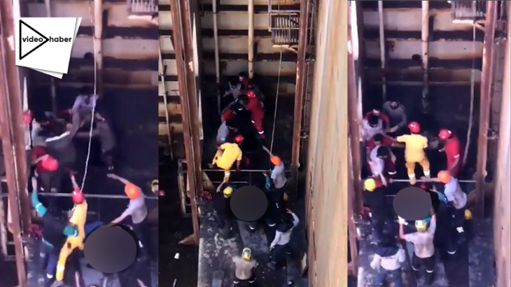 VİDEO | Yüksekten düşerek ölen işçiye emniyet kemeri takmaya çalıştılar