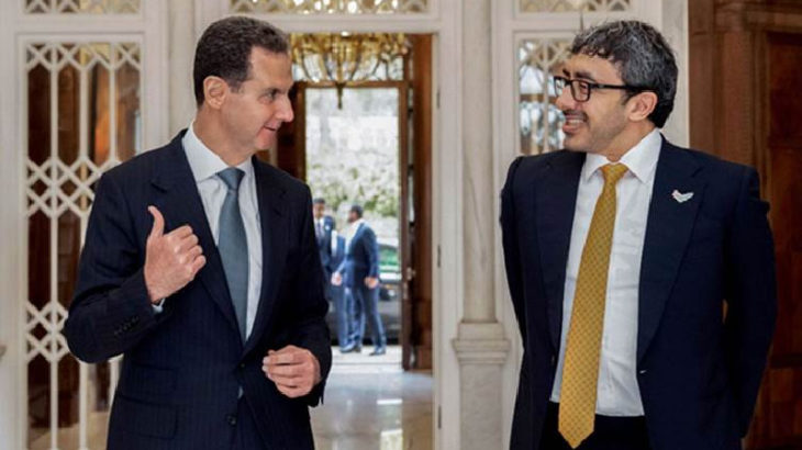 Esad, BAE Dışişleri Bakanı Nahyan ile Şam'da görüştü