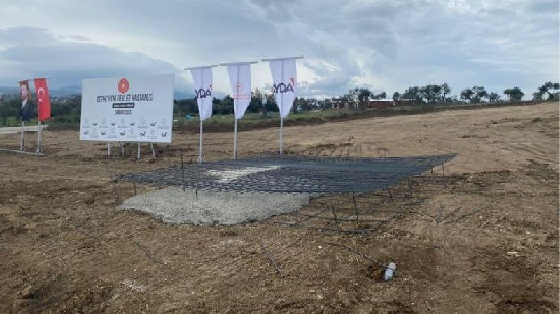 Erdoğan’ın övgüler yağdırdığı hastane temelinin görüntüleri ortaya çıktı