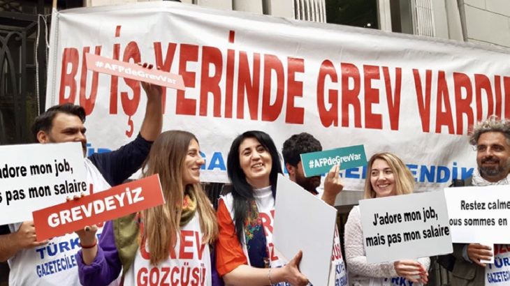 AFP Türkiye çalışanları greve çıktı