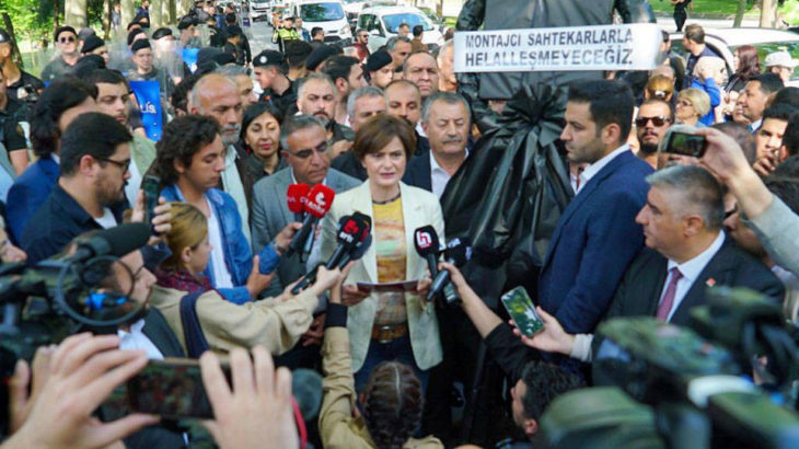 Canan Kaftancıoğlu, AKP İstanbul İl Başkanlığı önüne siyah çelenk bıraktı