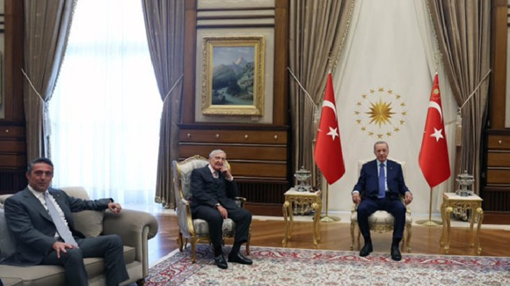 Erdoğan Saray'da Rahmi Koç ve Ali Koç'la görüştü