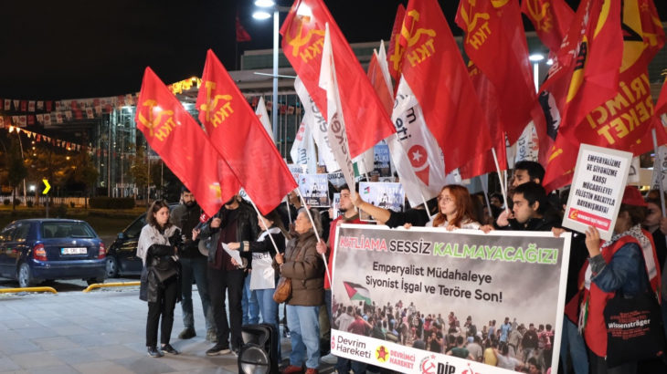 Komünistler Ankara'da İsrail Büyükelçiliği önünde Gazze protestosundaydı: Filistin halkının yanındayız!