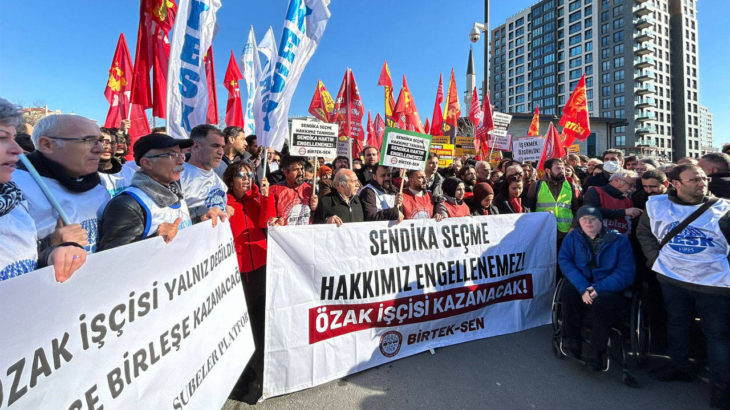 Sendikal hakları için mücadele eden Özak işçileri İstanbul’da: Buraya kurulduk gitmiyoruz