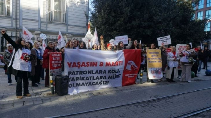 İKD'den İstanbul ve İzmir'de 8 Mart eylemi: Patronlara köle, tarikatlara mürit olmayacağız!