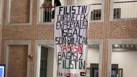 TKH Gençliği'nden İstanbul Üniversitesi'nde Filistin eylemi: Filistin direnecek, emperyalist işgal son bulacak!