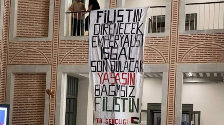 TKH Gençliği'nden İstanbul Üniversitesi'nde Filistin eylemi: Filistin direnecek, emperyalist işgal son bulacak!