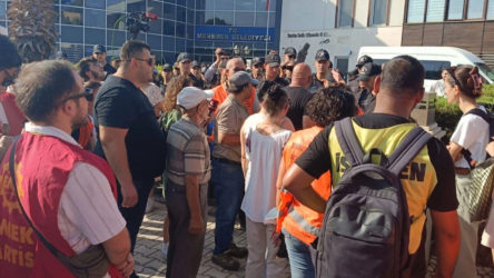 Direnen işçilere polisten biber gazlı müdahale
