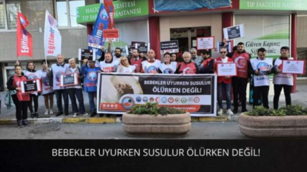 Sağlık emekçileri Avcılar Hospital önünden seslendi : Bebekler uyurken susulur ölürken değil!