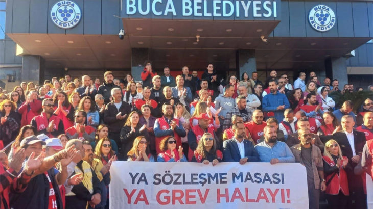 Buca Belediyesi'nde işçiler greve çıktı