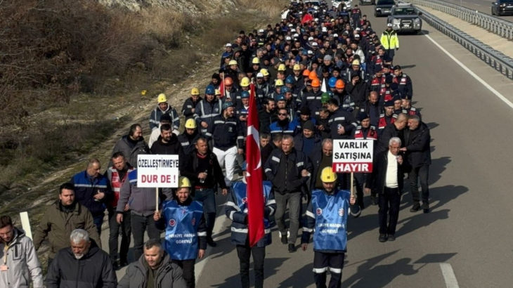 Ankara yürüyüşü 2'nci gününde: Özelleştirmeye karşı Çayırhan işçileri yollarda