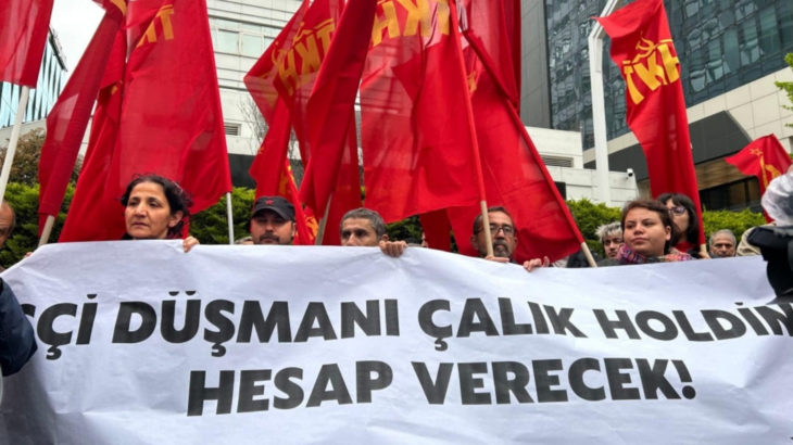 TKH'den Çalık Holding önünde eylem: Türkiye işçi sınıfı bu cinayeti asla affetmeyecek