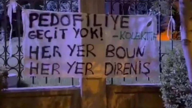Ankara'da öğrencilerden Diyanet'e tepki: 'Pedofiliye geçit yok, her yer BOÜN' pankartı