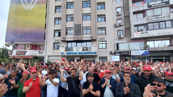 Konak Belediyesi işçileri greve çıktı
