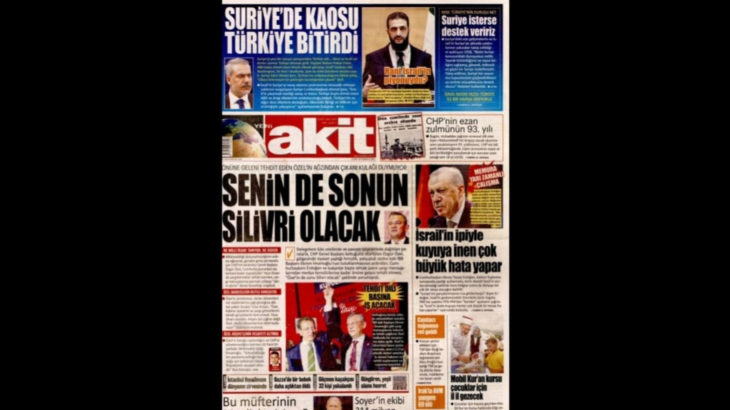 Yandaş Akit, Özgür Özel'i manşetten hedef aldı: Sonun Silivri olacak